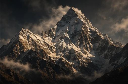 Sommet dramatique des montagnes du Pakistan