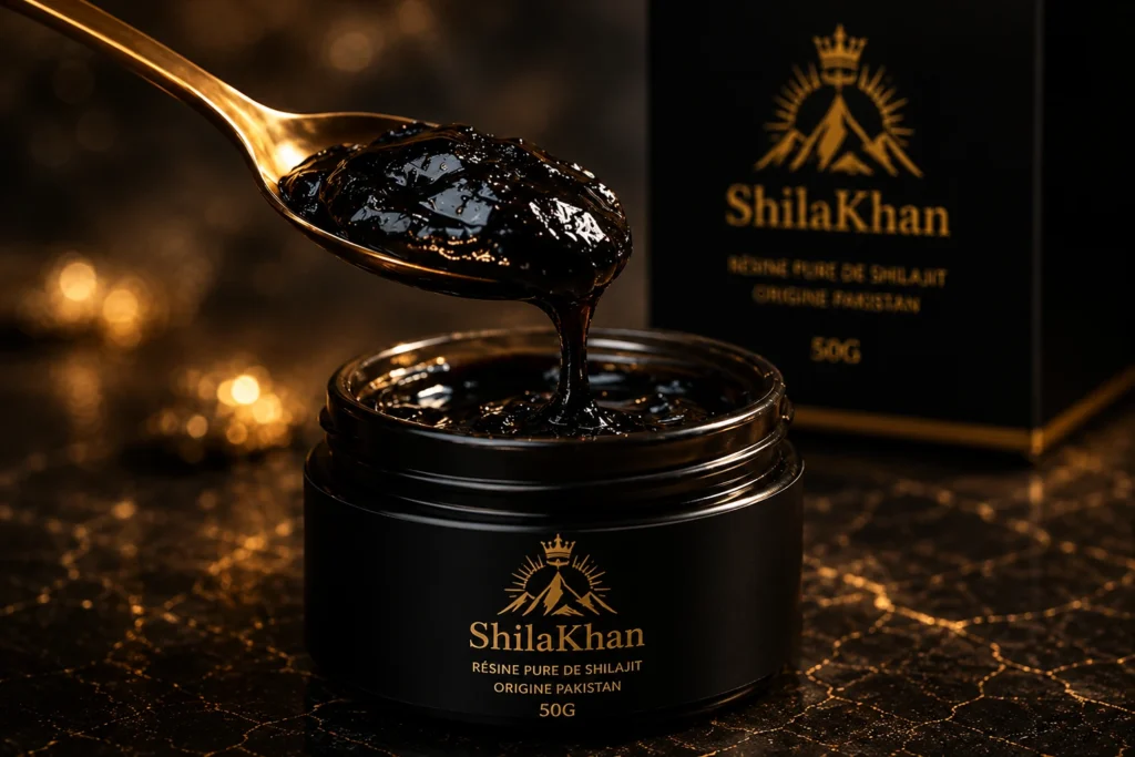 Pot de résine ShilaKhan 50 g avec sa cuillère