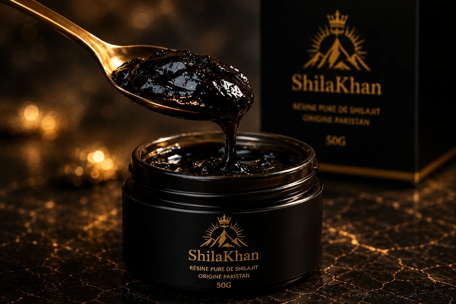 Pot de résine ShilaKhan 50 g avec sa cuillère